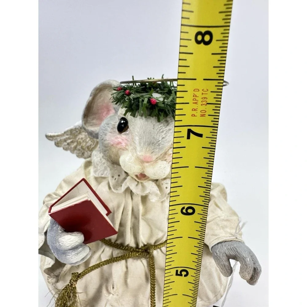 Vintage Midwest Cannon Falls Angel Mouse Fabric Mache Figurine Christmas Taiwan